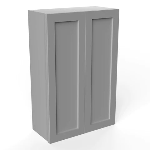 Wall Kitchen Cabinet - 27W x 42H x 12D - Grey Shaker Cabinet