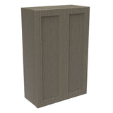 RTA - Elegant Smoky Grey - 42" High Double Door Wall Cabinet | 27"W x 42"H x 12"D