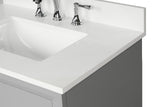 Luton Freestanding Solid Wood Bathroom Vanity With Crystal White Engineered Stone Sink Top & 4 In. Backsplash in Nature Wood Finish