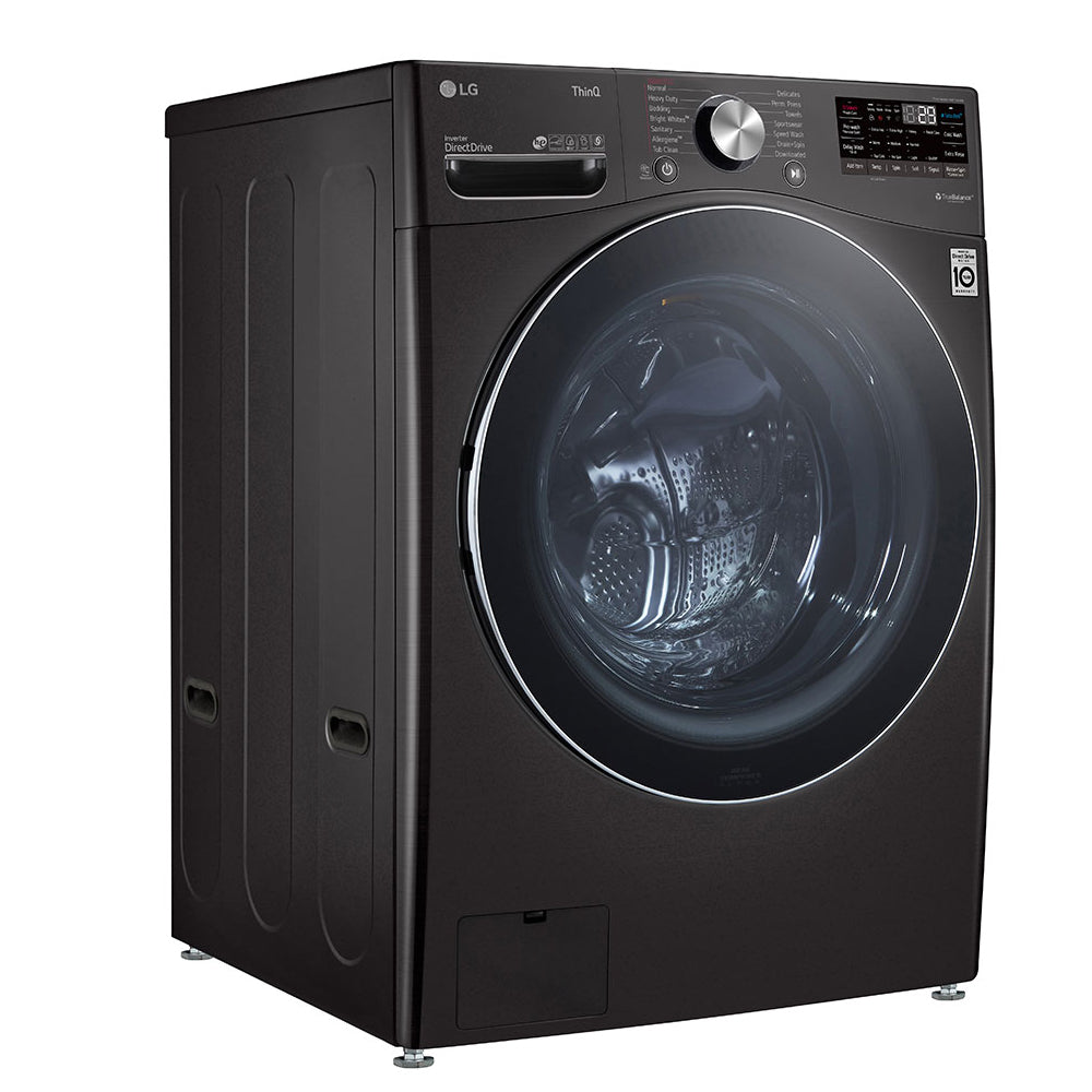 LG 27 in. 5.0 cu. ft. Mega Capacity Black Steel Smart Front Load Washer with TurboWash360, Steam & Wi-Fi Connectivity