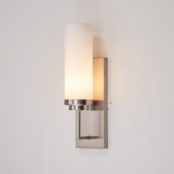 Wall Mount Sconce Lighting, Brushed Nickel with Opal Glass Shade, Decorative Wall Lamp, Dim: W4.6
