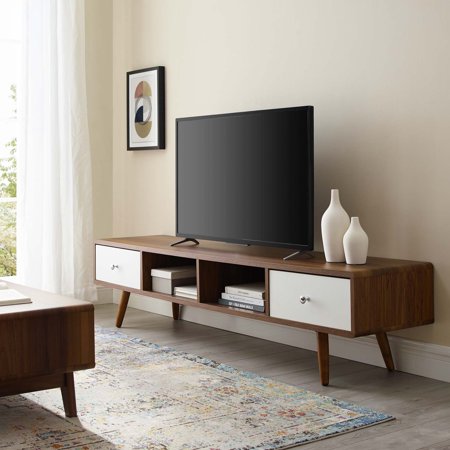 Modern Transmit 55" Media Console Low Profile Wood Tv Stand