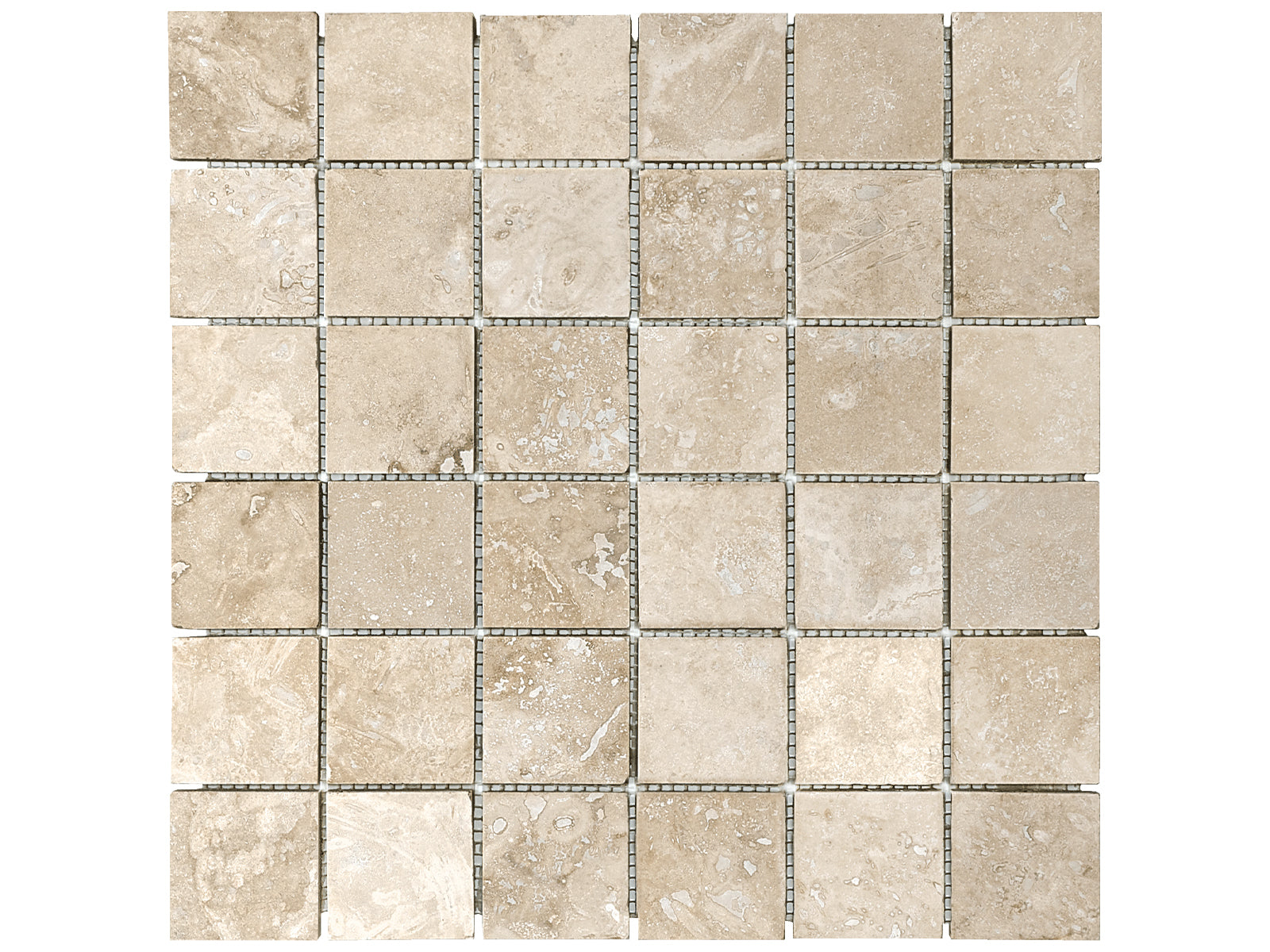 2 X 2 In Ivory Filled & Honed Travertine Mosaic