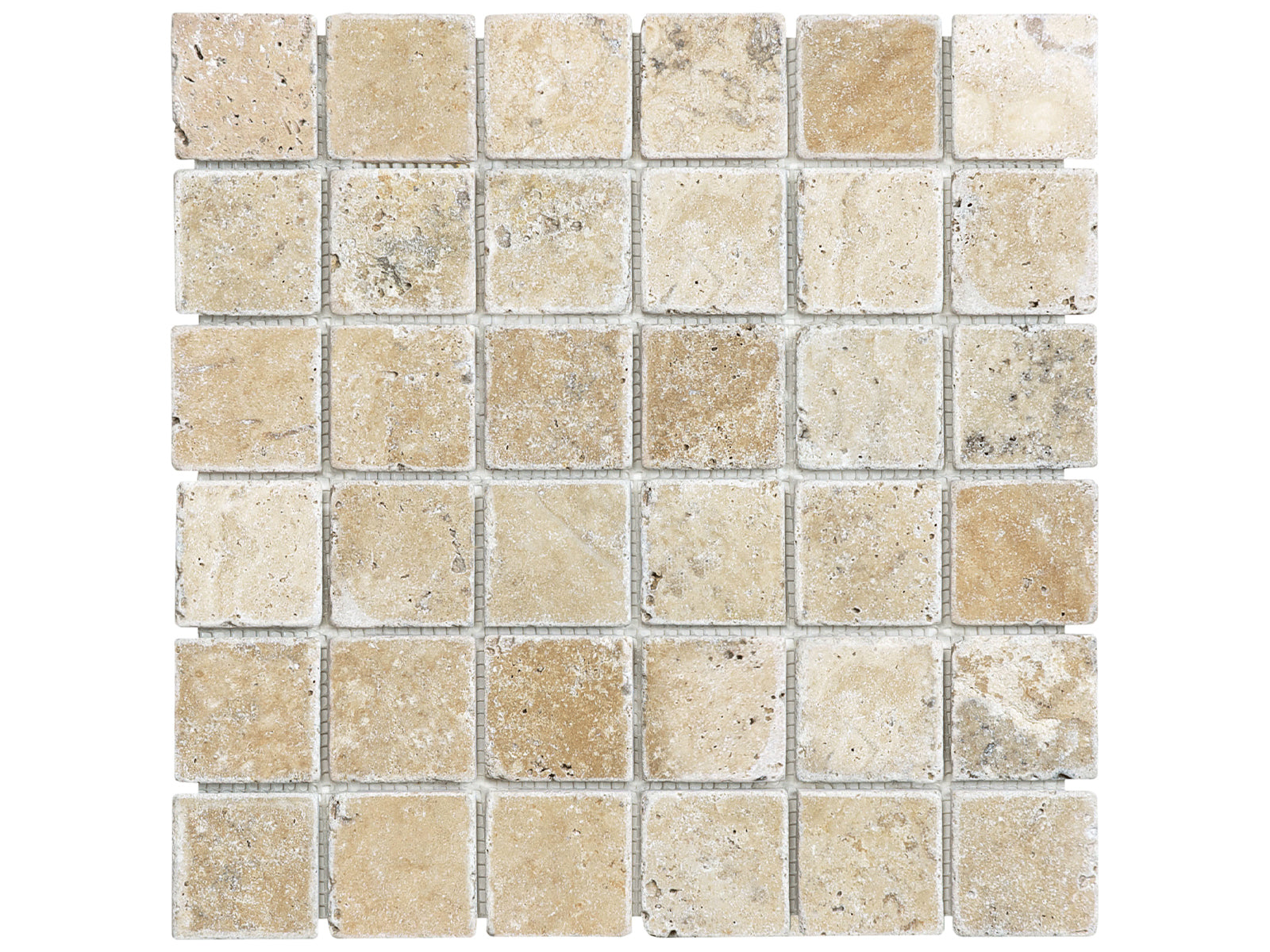 2 X 2 In Picasso Tumbled Travertine Mosaic