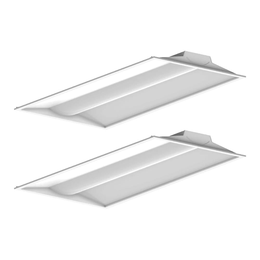 2X4 LED Troffer Recessed Lights 50W - 5000K - Dimmable - DLC Listed (2-Pack)