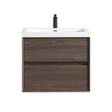 Luxury Kingdom Floating / Wall Mounted Bathroom Vanity With Acrylic Sink, Farmhouse Bath Vanity W/ Storage Cabinet