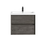 Luxury Kingdom Floating / Wall Mounted Bathroom Vanity With Acrylic Sink, Farmhouse Bath Vanity W/ Storage Cabinet