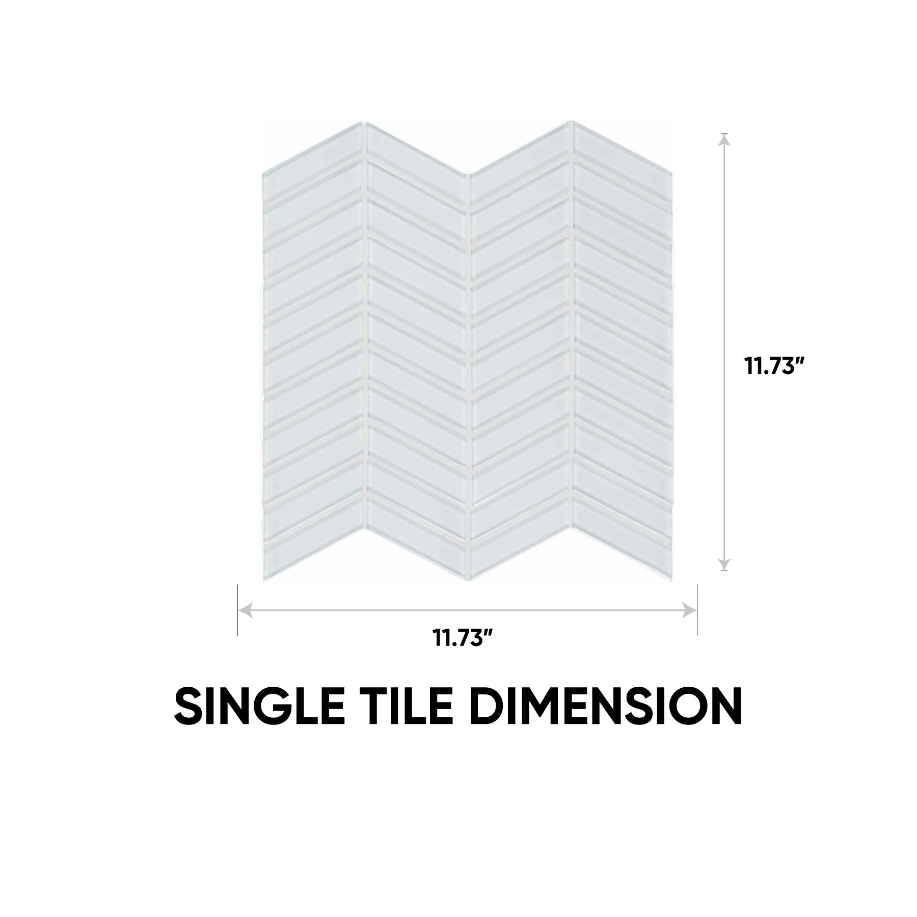 Element Ice Chevron Glossy Glass Mosaic