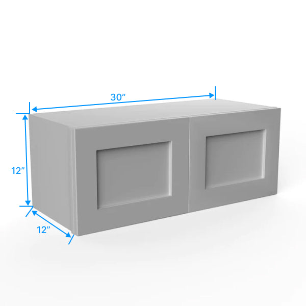 Wall Kitchen Cabinet - 30W x 12H x 12D - Grey Shaker Cabinet