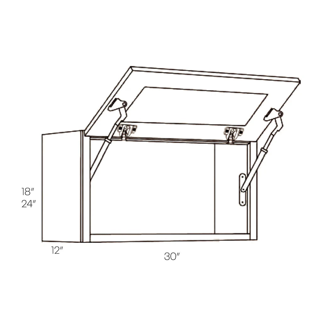RTA - Elegant Stone - Horizontal Door Wall Cabinet | 30"W x 15"H x 12"D