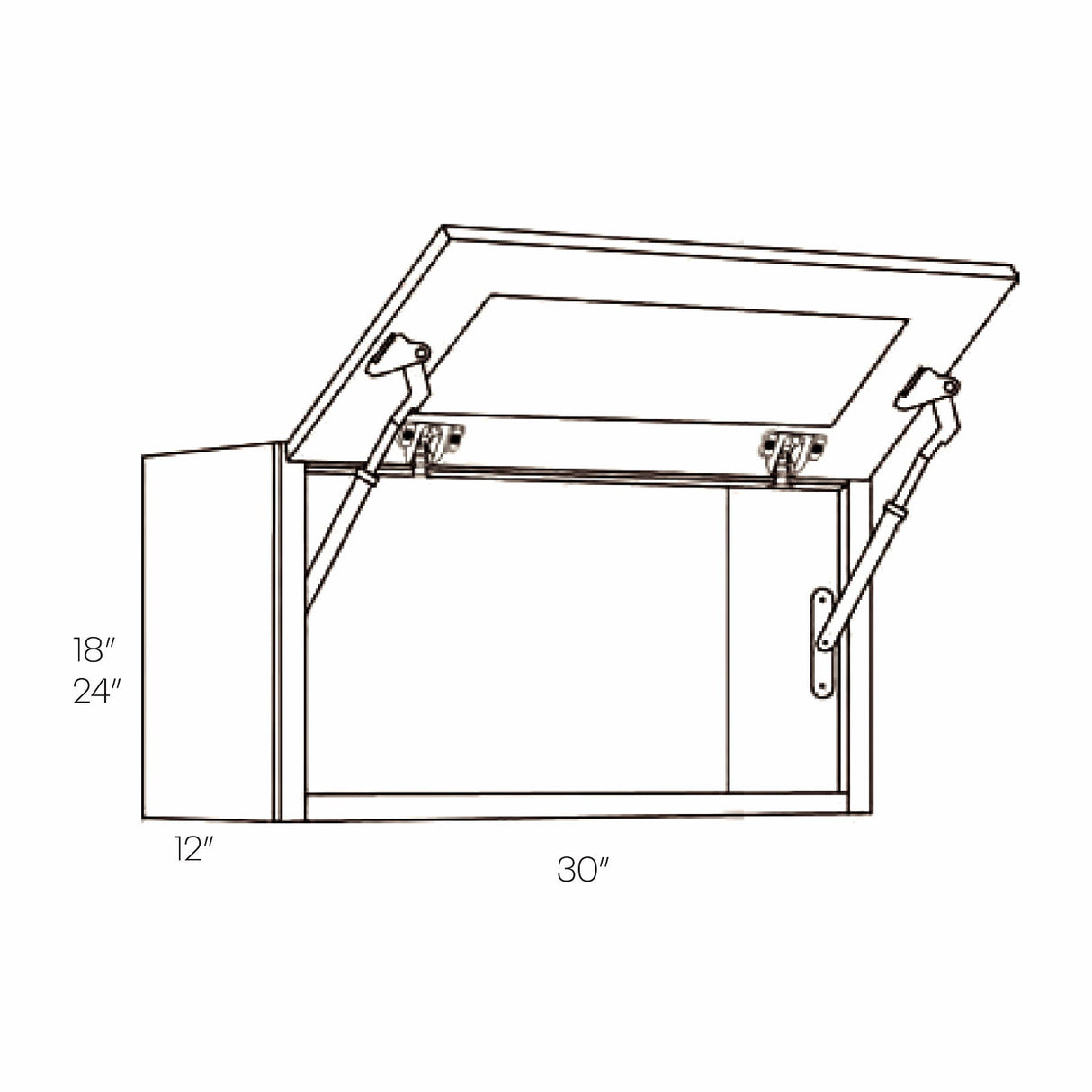 RTA - Richmond White - Horizontal Wall Cabinet | 30"W x 12"H x 12"D