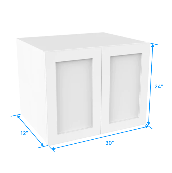 Wall Kitchen Cabinet - 30W x 24H x 12D - Aria White Shaker