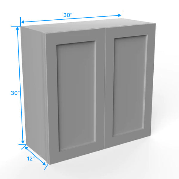 Wall Kitchen Cabinet - 30W x 30H x 12D - Grey Shaker Cabinet