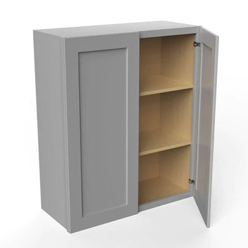 Wall Kitchen Cabinet - 30W x 36H x 12D - Grey Shaker Cabinet