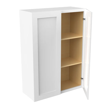 RTA - Elegant White - 42" High Double Door Wall Cabinet | 30"W x 42"H x 12"D