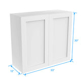 Wall Kitchen Cabinet - 33W x 30H x 12D - Aria White Shaker - RTA