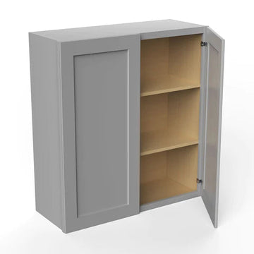 Wall Kitchen Cabinet - 33W x 36H x 12D - Grey Shaker Cabinet - RTA