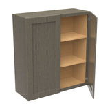 RTA - Elegant Smoky Grey - 36" High Double Door Wall Cabinet | 33"W x 36"H x 12"D