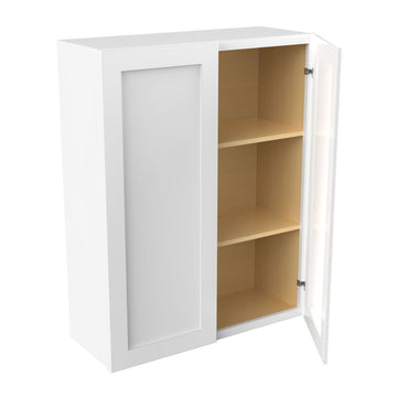 RTA - Elegant White - 42" High Double Door Wall Cabinet | 33"W x 42"H x 12"D