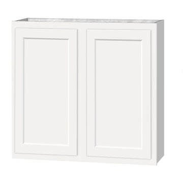 30 inch Wall Cabinets - Dwhite Shaker - 33 Inch W x 30 Inch H x 12 Inch D