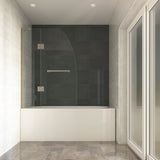 Ivanees 60 In. H x 45 In. W Hinged Frameless French Glass Bathtub Door