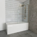 Ivanees 60 In. H x 45 In. W Hinged Frameless French Glass Bathtub Door