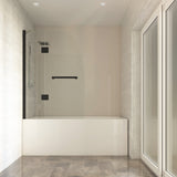 Ivanees 60 In. H x 45 In. W Hinged Frameless French Glass Bathtub Door