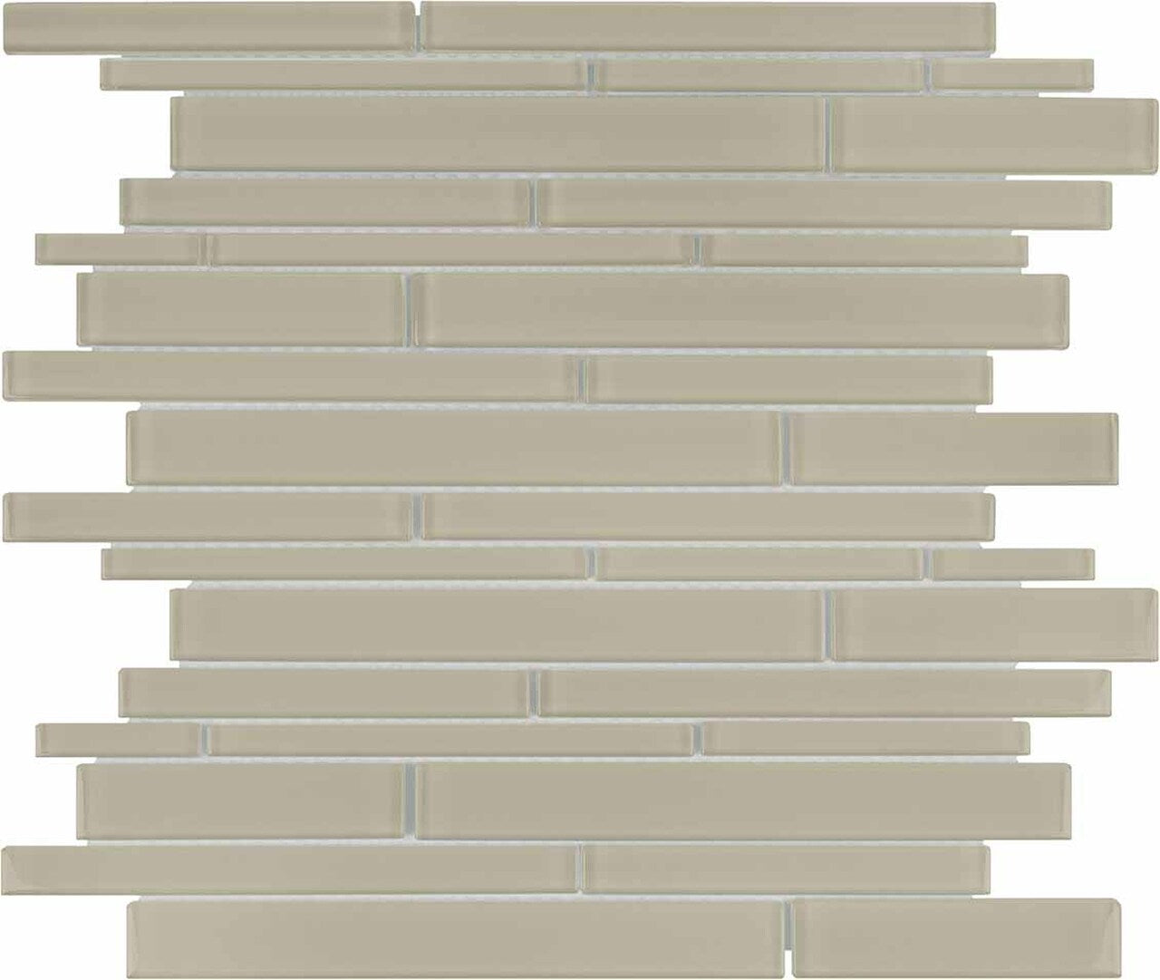 Random Strip Element Earth Dark Colors Glass Mosaic