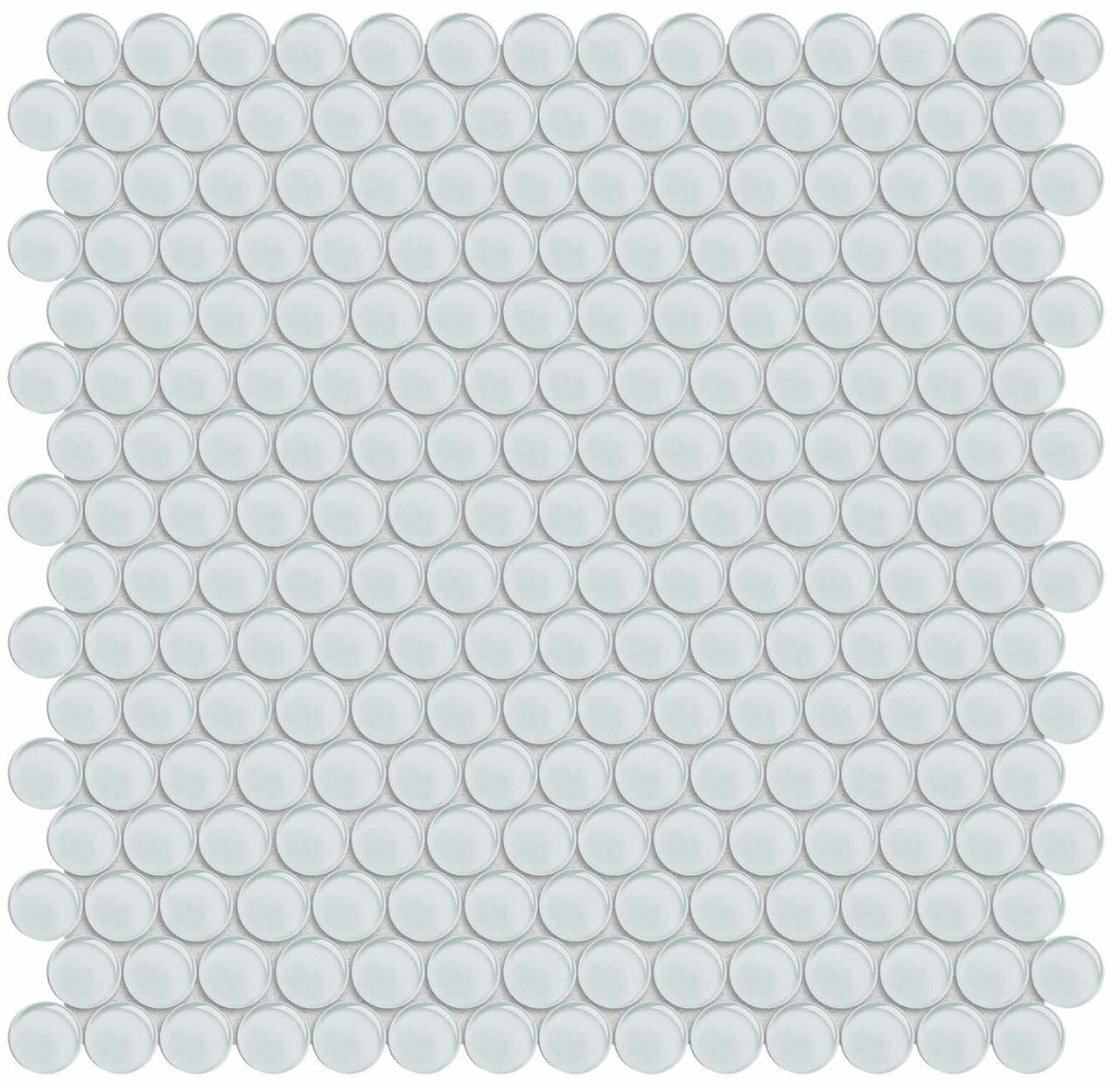 Element Ice Penny Round Glossy Glass Mosaic