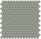 Penny Round Element Smoke Dark Colors Glass Mosaic