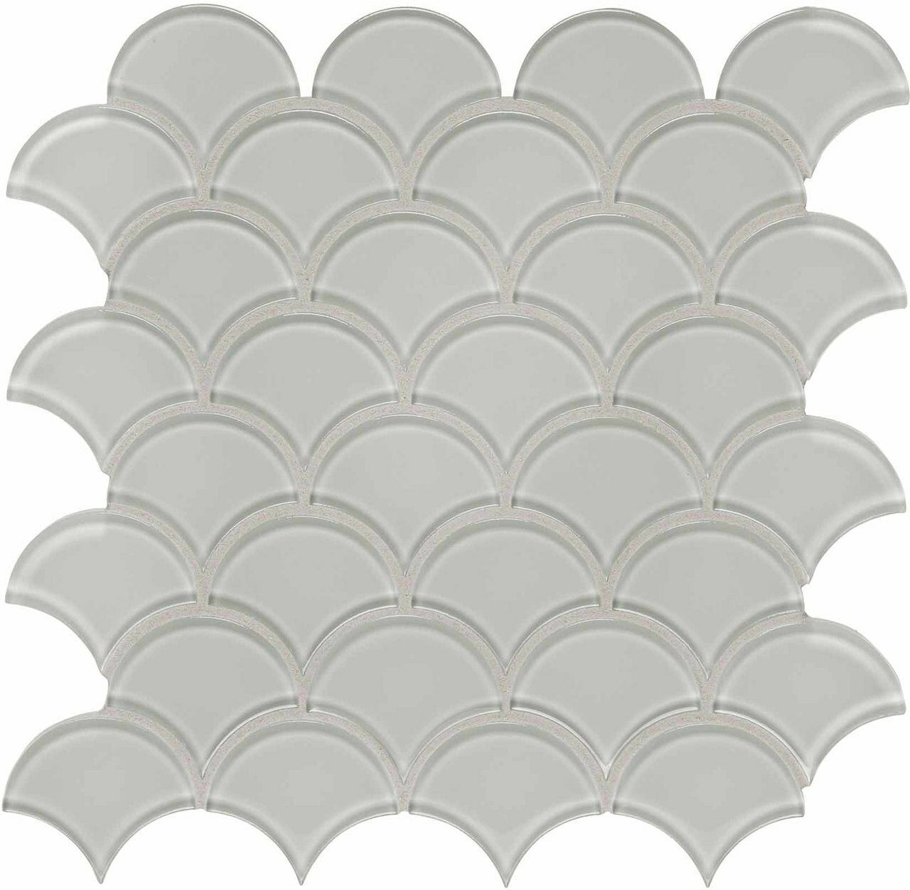 Scallop Element Mist Dark Colors Glass Mosaic