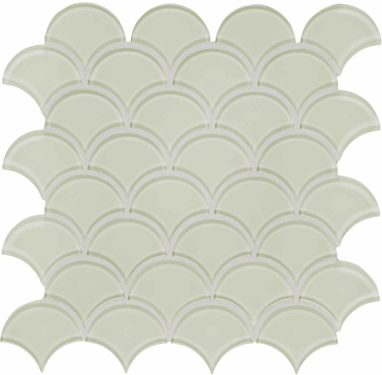 Scallop Element Sand Light Colors Glass Mosaic