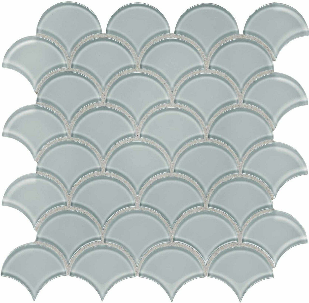 Scallop Element Cloud Light Colors Glass Mosaic