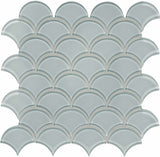 Scallop Element Cloud Light Colors Glass Mosaic