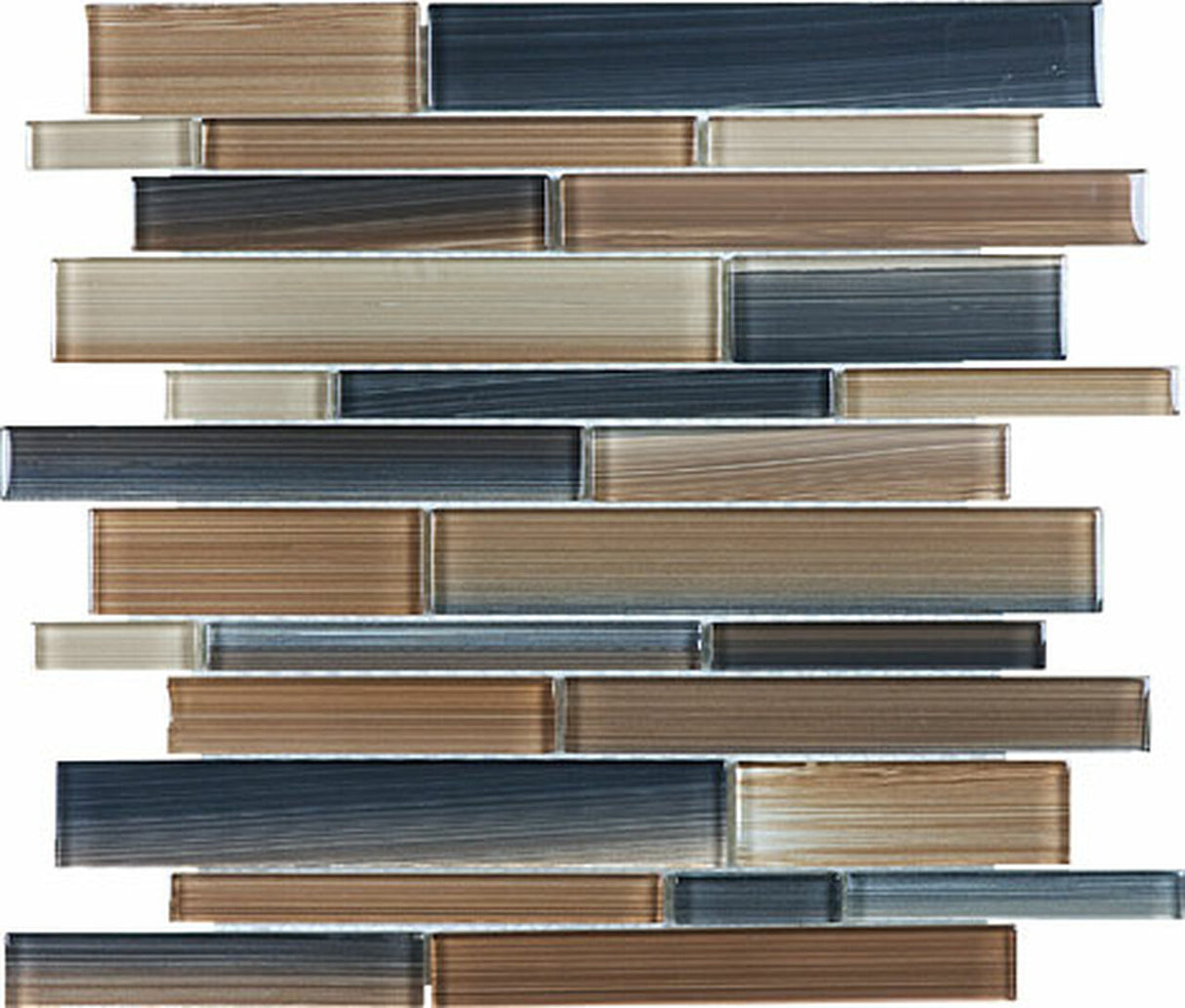 Random Strip Erosion Fusion Glass Mosaic