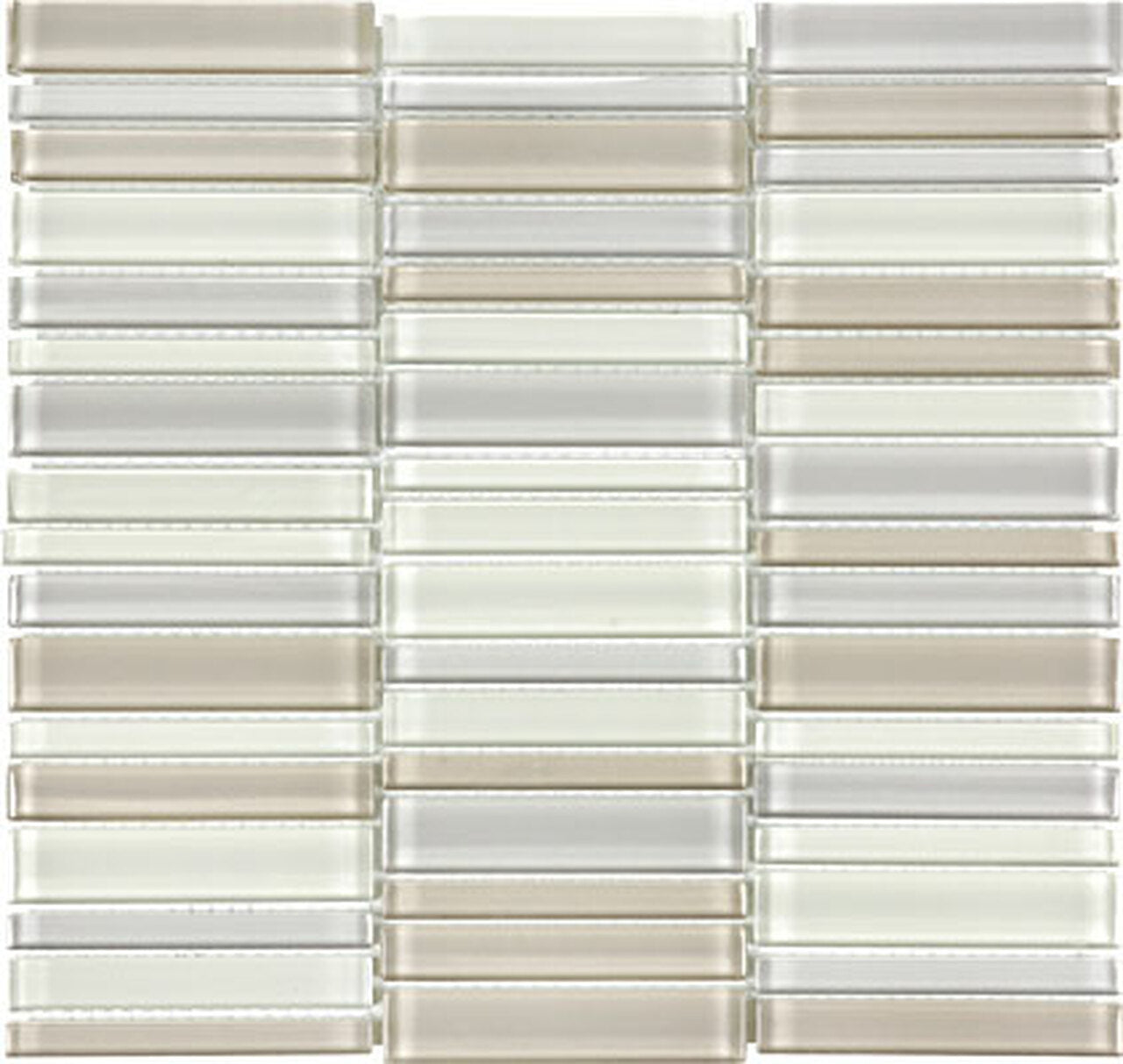 Element Natural Blend Stacked Glossy Glass Mosaic