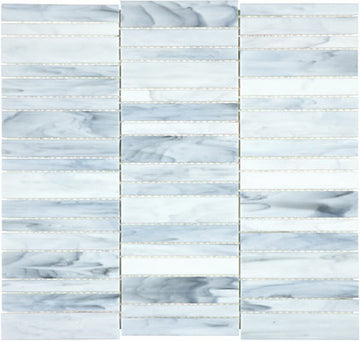 Random Stacked Blliss Baroque Stained Carrara Glass Mosaic