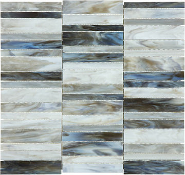 Random Stacked Bliss Baroque Stained Alabastro Glass Mosaic
