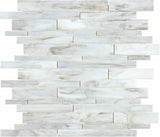 Random Strip Bliss Baroque Stained Calacatta Glass Mosaic