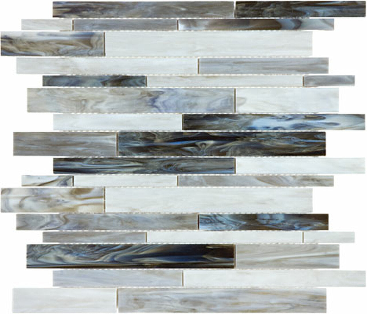 Random Strip Bliss Baroque Stained Alabastro Glass Mosaic
