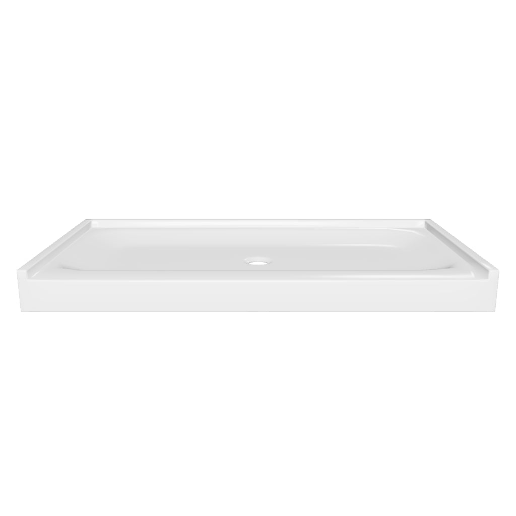 Shower Tray - Center Drain Single-Threshold - Acrylic and fiberglass -  60 X 32 X 5.5