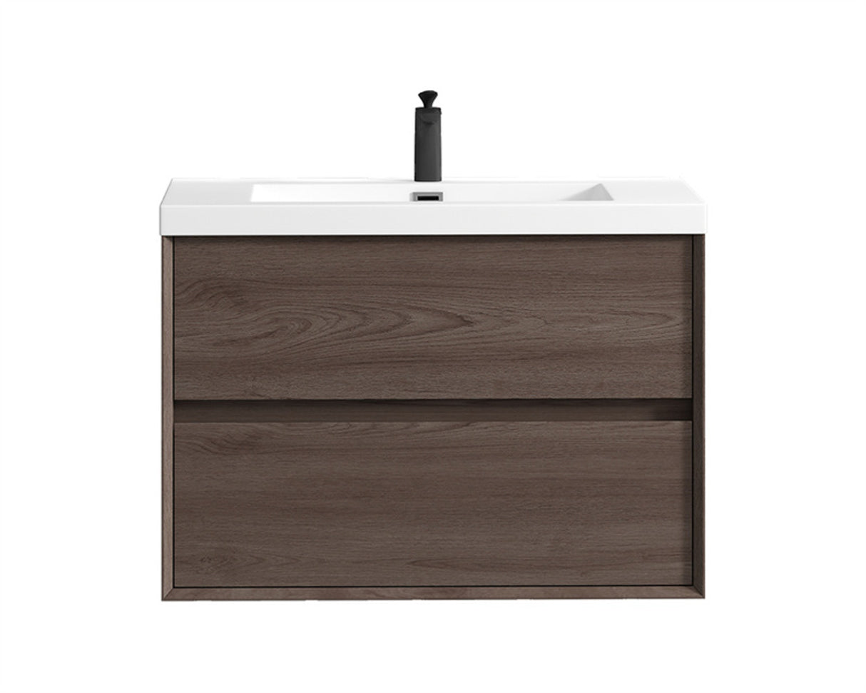 Luxury Kingdom Floating / Wall Mounted Bathroom Vanity With Acrylic Sink, Farmhouse Bath Vanity W/ Storage Cabinet