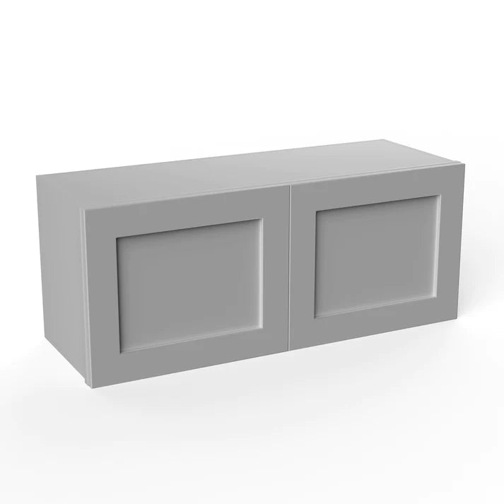 Wall Kitchen Cabinet - 36W x 15H x 12D - Grey Shaker Cabinet