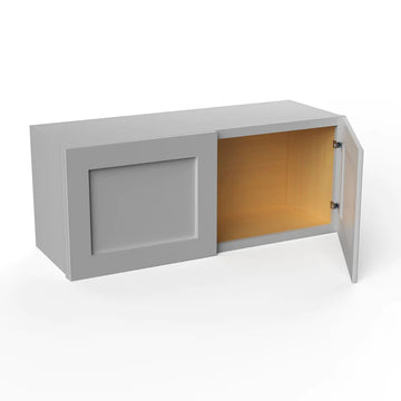 Wall Kitchen Cabinet - 36W x 15H x 12D - Grey Shaker Cabinet