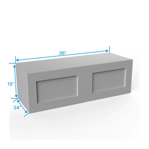 Refrigerator Cabinet - 36W x 15H x 24D - Grey Shaker Cabinet - RTA