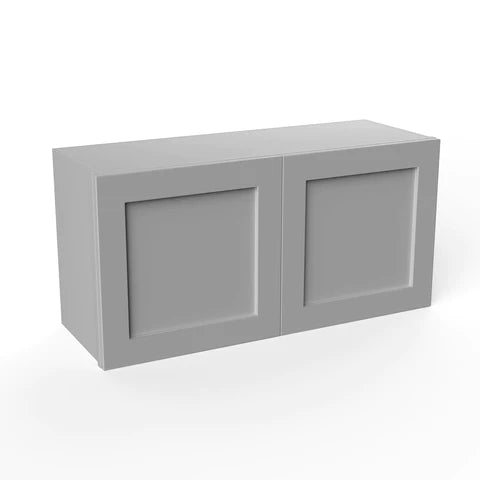 Wall Kitchen Cabinet - 36W x 18H x 12D - Grey Shaker Cabinet