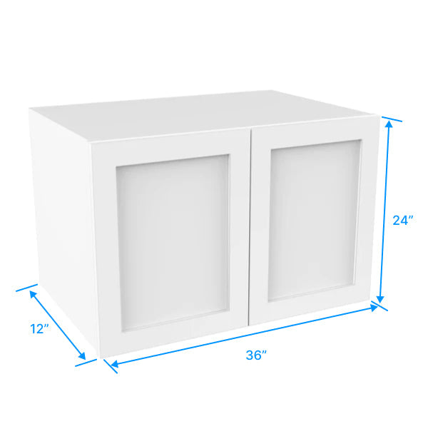 Wall Kitchen Cabinet - 36W x 24H x 12D - Aria White Shaker