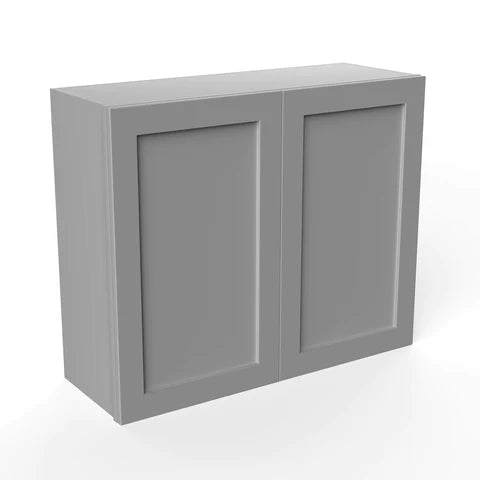 Wall Kitchen Cabinet - 36W x 30H x 12D - Grey Shaker Cabinet