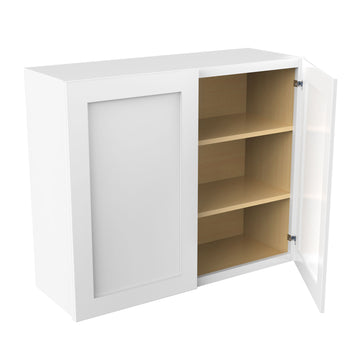 Elegant White - Double Door Wall Cabinet | 36"W x 30"H x 12"D