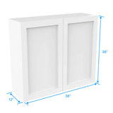 Wall Kitchen Cabinet - 36W x 36H x 12D - Aria White Shaker - RTA